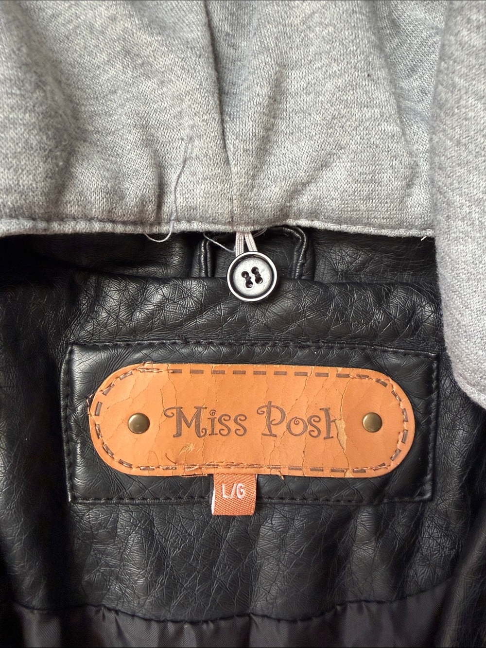 Miss Post Black Faux Leather Hooded Jacket - Picture 2 of 15